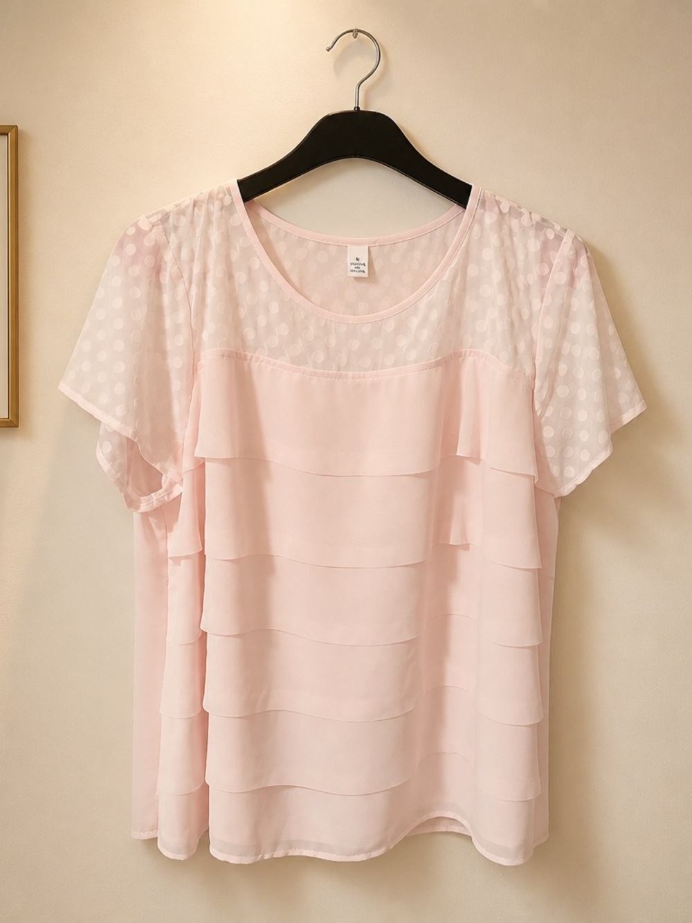 Elle Soft Blush Layered Chiffon Blouse